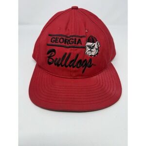 Georgia Bulldogs Hat Cap Snap Back Red Football  UGA Vintage 80s 90s